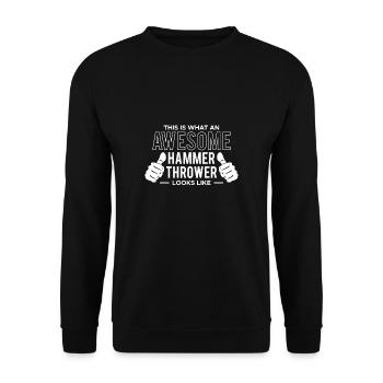 This Is What An Awesome Hammer Thrower Looks Like - Unisex Pullover - Schwarz - Vorne - Alina (178cm) & Michal (187cm)