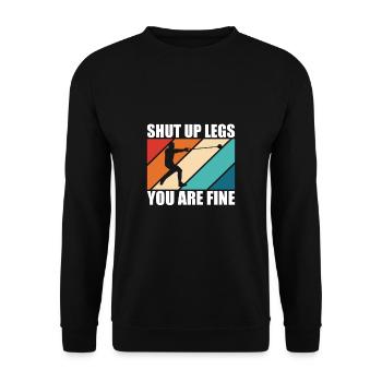 Shut Up Legs You Are Fine Hammer Throw Shirt - Unisex Sweatshirt - black - Front - Alina (178cm) & Michal (187cm)