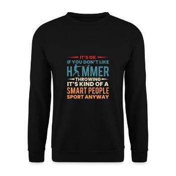 Hammerwurf Shirt Geschenk Spruch - Unisex Pullover - Schwarz - Vorne - Alina (178cm) & Michal (187cm)