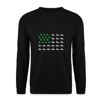 USA Flag America Flag Gardener Shirt Cadeau - Sweat-shirt Unisexe - noir - Devant - Alina (178cm) & Michal (187cm)