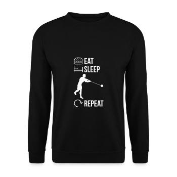 Eat Sleep Hammer Throw Repeat Shirt - Unisex Sweatshirt - black - Front - Alina (178cm) & Michal (187cm)