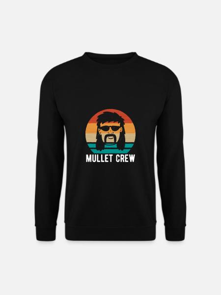 Mullet Crew Vintage Retro Vokuhila Chemise - Sweat-shirt Unisexe - noir