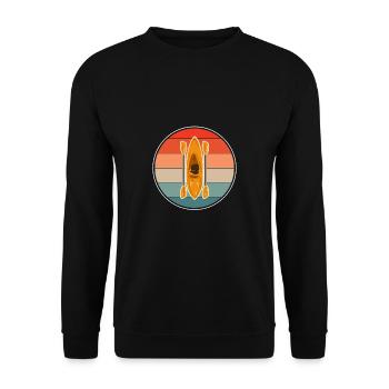 Vintage Retro Kayak Shirt Cadeau - Sweat-shirt Unisexe - noir - Devant - Alina (178cm) & Michal (187cm)