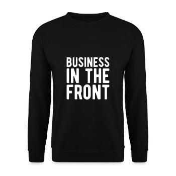 Business In The Front Mustache - Unisex Sweatshirt - black - Front - Alina (178cm) & Michal (187cm)