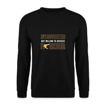 Parkour Shirt Geschenkidee Geschenk - Unisex Pullover - Schwarz - Vorne - Alina (178cm) & Michal (187cm)