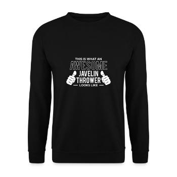 Javelot lancer chemise dire cadeau - Sweat-shirt Unisexe - noir - Devant - Alina (178cm) & Michal (187cm)