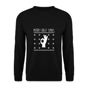 Merry Half XMas Gift Christmas In July - Unisex Sweatshirt - black - Front - Alina (178cm) & Michal (187cm)