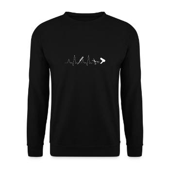 Heartbeat Heartline Fréquence cardiaque Coiffeur - Sweat-shirt Unisexe - noir - Devant - Alina (178cm) & Michal (187cm)