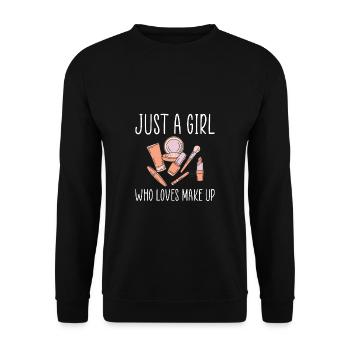 Just A Girl Who Loves Make Up - Unisex Sweatshirt - black - Front - Alina (178cm) & Michal (187cm)