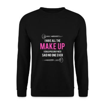 Makeup Gift Artist Shirt - Unisex Sweatshirt - black - Front - Alina (178cm) & Michal (187cm)