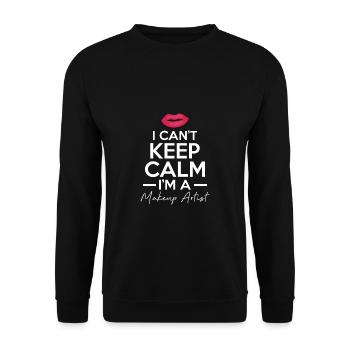 I Can´t Keep Calm I´m A Makeup Artist Shirt - Unisex Pullover - Schwarz - Vorne - Alina (178cm) & Michal (187cm)