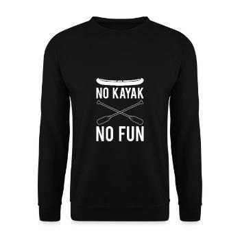 Pas de kayak Pas de cadeau amusant Kayak Shirt - Sweat-shirt Unisexe - noir - Devant - Alina (178cm) & Michal (187cm)