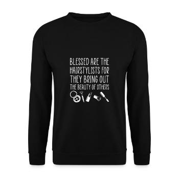 Haistylist Shirt Cadeau Coiffeur - Sweat-shirt Unisexe - noir - Devant - Alina (178cm) & Michal (187cm)