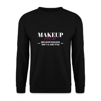 Makeup Artist Shirt Geschenk - Unisex Pullover - Schwarz - Vorne - Alina (178cm) & Michal (187cm)