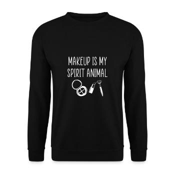 Le maquillage est mon cadeau de chemise d’animal spirit - Sweat-shirt Unisexe - noir - Devant - Alina (178cm) & Michal (187cm)