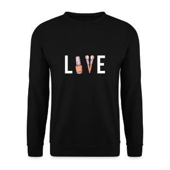 Love Make Up Artist Shirt Gift - Unisex Sweatshirt - black - Front - Alina (178cm) & Michal (187cm)