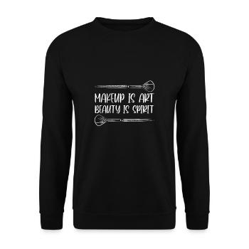 Makeup Is Art Beauty Is Spirit - Unisex Sweatshirt - black - Front - Alina (178cm) & Michal (187cm)