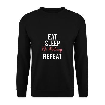 Eat Sleep Make Up Artist Shirt - Unisex Sweatshirt - black - Front - Alina (178cm) & Michal (187cm)