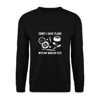 Makeup Artist Gift Idea Shirt - Unisex Sweatshirt - black - Front - Alina (178cm) & Michal (187cm)