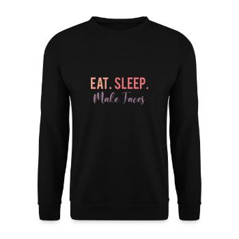 Eat Sleep Make Up Artist Shirt - Unisex Sweatshirt - black - Front - Alina (178cm) & Michal (187cm)