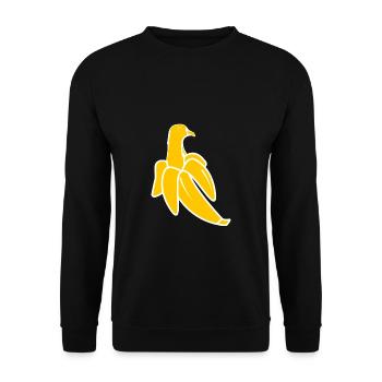 Pigeon Banana Shirt Cadeau - Sweat-shirt Unisexe - noir - Devant - Alina (178cm) & Michal (187cm)
