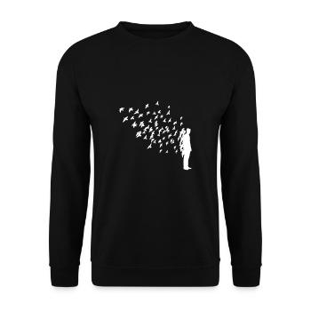 Pigeon Pigeon Shirt Gift - Unisex Sweatshirt - black - Front - Alina (178cm) & Michal (187cm)