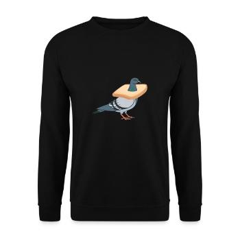 Pigeon Shirt Pigeon Gift - Unisex Sweatshirt - black - Front - Alina (178cm) & Michal (187cm)