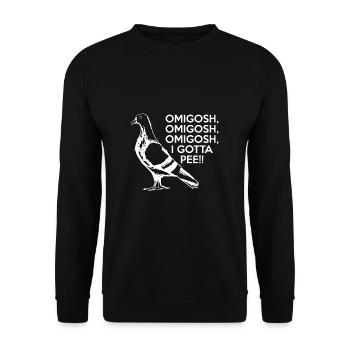 Pigeon Shirt Gift - Unisex Sweatshirt - black - Front - Alina (178cm) & Michal (187cm)