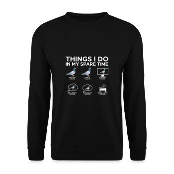 Gift Pigeon Shirt Pigeon - Unisex Sweatshirt - black - Front - Alina (178cm) & Michal (187cm)