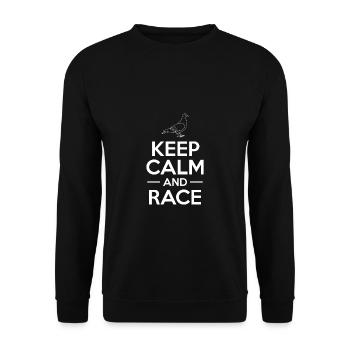 Keep Calm And Race Pigeon Shirt Gift - Unisex Sweatshirt - black - Front - Alina (178cm) & Michal (187cm)