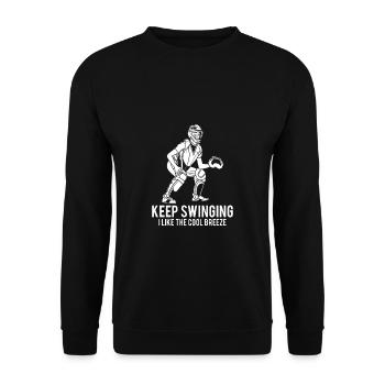 Keep Swinging I Like The Cool Breeze Shirt - Unisex Pullover - Schwarz - Vorne - Alina (178cm) & Michal (187cm)