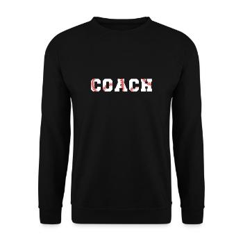 Cadeau de chemise d’entraîneur de baseball - Sweat-shirt Unisexe - noir - Devant - Alina (178cm) & Michal (187cm)