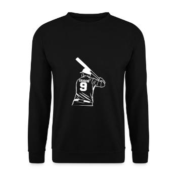 Cadeau de chemise d’entraîneur de baseball - Sweat-shirt Unisexe - noir - Devant - Alina (178cm) & Michal (187cm)