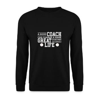 Cadeau de chemise d’entraîneur d’entraîneur de baseball disant - Sweat-shirt Unisexe - noir - Devant - Alina (178cm) & Michal (187cm)