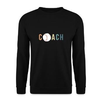 Vintage Retro Coach Baseball Shirt Geschenk - Unisex Pullover - Schwarz - Vorne - Alina (178cm) & Michal (187cm)