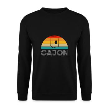 Vintage Retro Cajon Shirt Geschenk - Unisex Pullover - Schwarz - Vorne - Alina (178cm) & Michal (187cm)