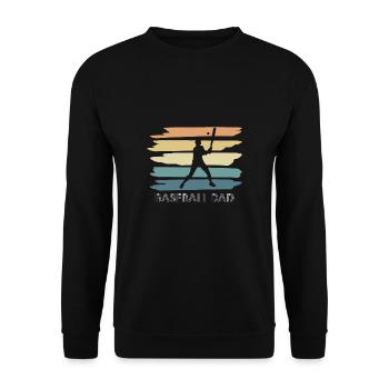 Vintage Retro Baseball Dad Shirt Geschenk - Unisex Pullover - Schwarz - Vorne - Alina (178cm) & Michal (187cm)