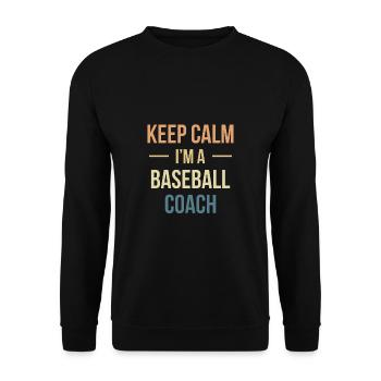 Restez calme Je suis un entraîneur de baseball - Sweat-shirt Unisexe - noir - Devant - Alina (178cm) & Michal (187cm)