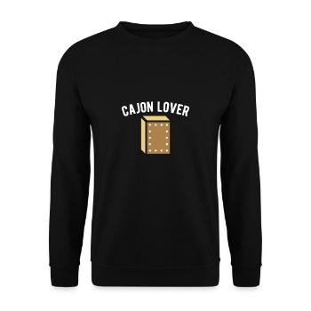 Cajon Lover Shirt Geschenk - Unisex Pullover - Schwarz - Vorne - Alina (178cm) & Michal (187cm)