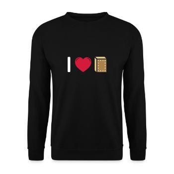 I Love Cajon Shirt Geschenk - Unisex Pullover - Schwarz - Vorne - Alina (178cm) & Michal (187cm)