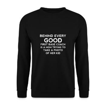 Behind Every Good Baseball Coach Trainer Shirt - Unisex Pullover - Schwarz - Vorne - Alina (178cm) & Michal (187cm)
