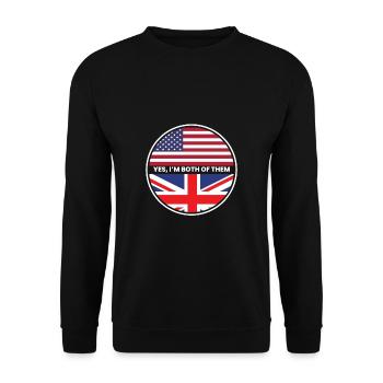 Oui, je suis tous les deux uk usa - Sweat-shirt Unisexe - noir - Devant - Alina (178cm) & Michal (187cm)