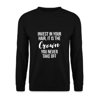 Cadeau de chemise coiffeuse - Sweat-shirt Unisexe - noir - Devant - Alina (178cm) & Michal (187cm)