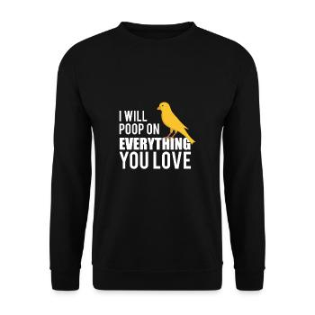 Je vais faire caca sur tout ce que vous aimez Canary - Sweat-shirt Unisexe - noir - Devant - Alina (178cm) & Michal (187cm)