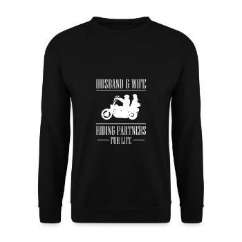 Mari et femme Équitation Partenaires Pour La Vie Chemise - Sweat-shirt Unisexe - noir - Devant - Alina (178cm) & Michal (187cm)