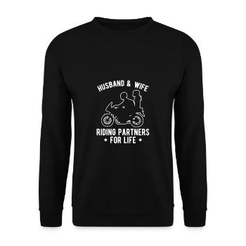 Mari et femme Équitation Partenaires Pour La Vie Chemise - Sweat-shirt Unisexe - noir - Devant - Alina (178cm) & Michal (187cm)