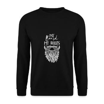 My Beard My Rules Shirt Gift Beard - Unisex Sweatshirt - black - Front - Alina (178cm) & Michal (187cm)