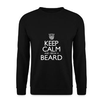 Keep Calm And Grow A Beard Shirt Gift - Unisex Sweatshirt - black - Front - Alina (178cm) & Michal (187cm)