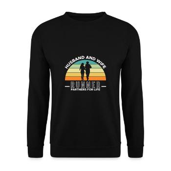 Mari & Femme Runner Partners For Life Shirt - Sweat-shirt Unisexe - noir - Devant - Alina (178cm) & Michal (187cm)