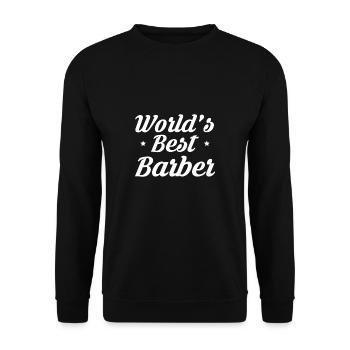 World´s Best Barber Shirt Geschenk - Unisex Pullover - Schwarz - Vorne - Alina (178cm) & Michal (187cm)
